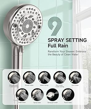 HOLISTIC　CURE　SHOWERHEAD Filtered Shower Head with Handheld, 9-Spray Mode High